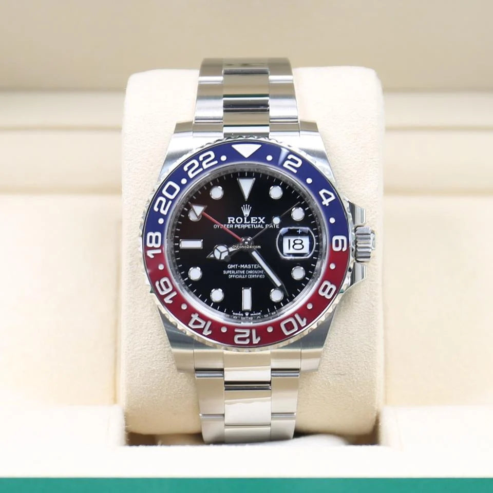 ROLE_X GMT-Master II red and blue Cerachrom bezel black dial
