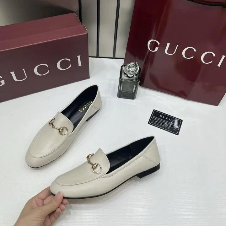 Women GUCCCI horsebit Leather White Loafer For Her TOP BATCH UA