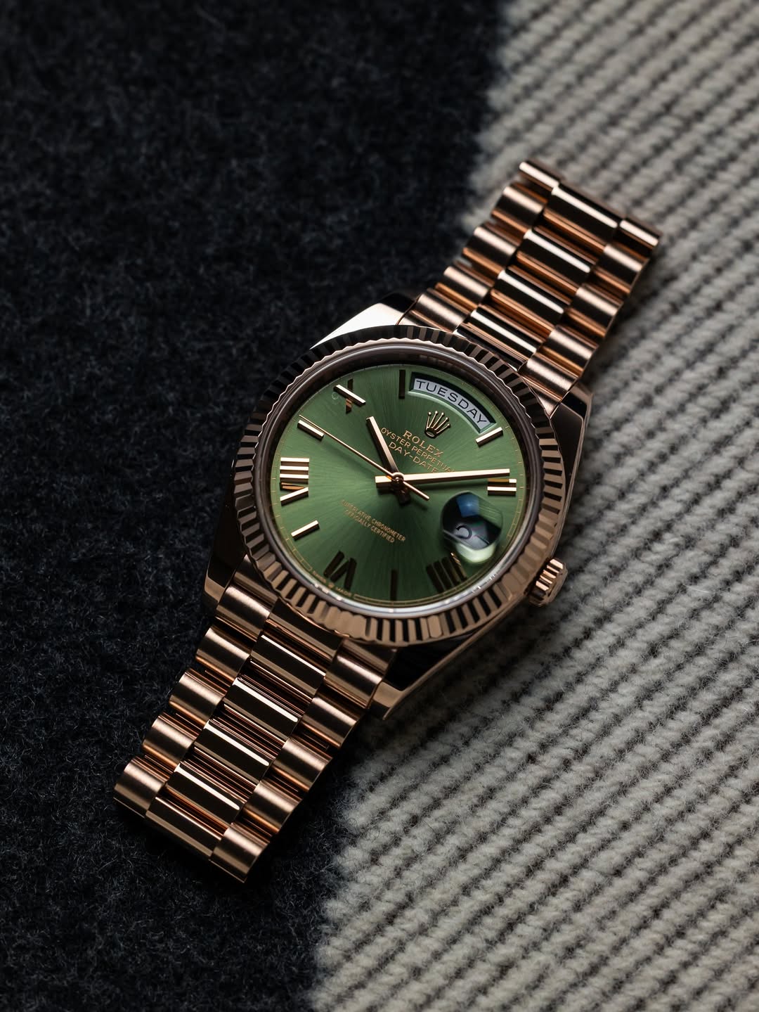 ROLE_X Day Date Olive Green Dial 40mm