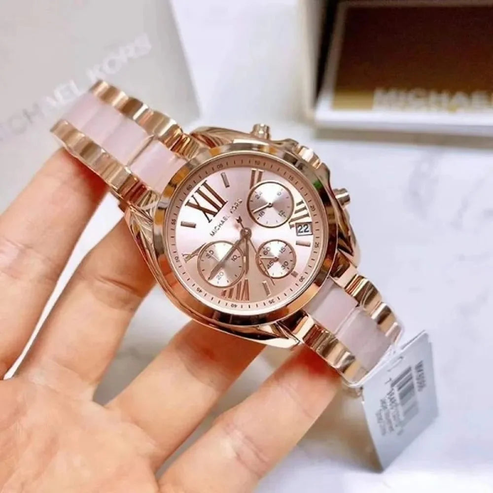 Micha_el Ko_rs Mk Pink Rosrgold Dial Diamond Ladies Watch
