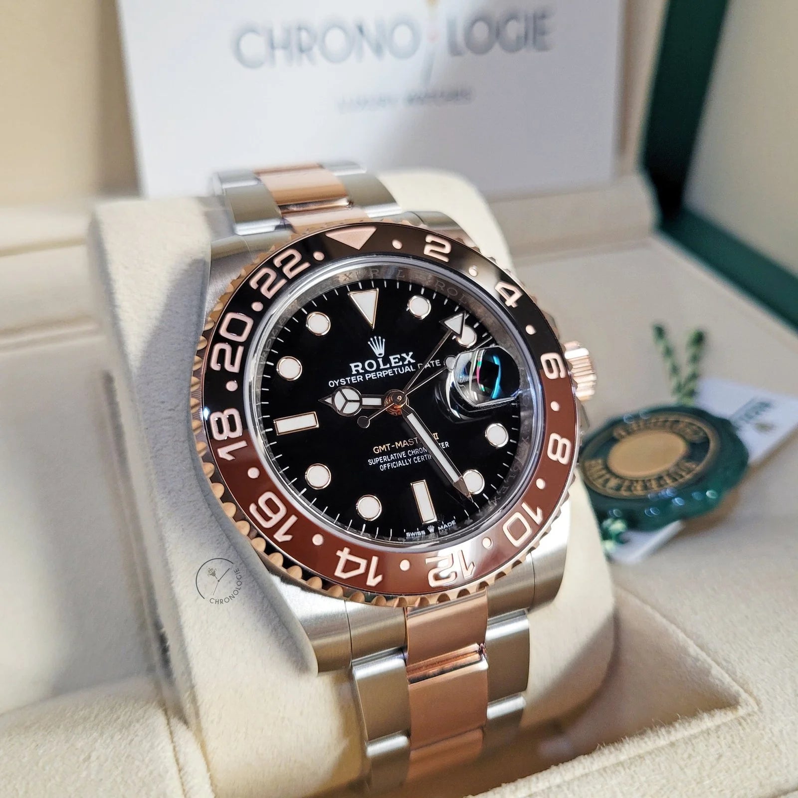 ROLE_X GMT-Master II Everose gold and Black dial.