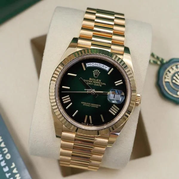 Role_x Day Date Oyster Yellow Gold Stainless Steel Wrist Watch