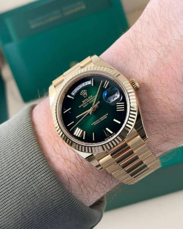 Role_x Day Date Oyster Yellow Gold Stainless Steel Wrist Watch