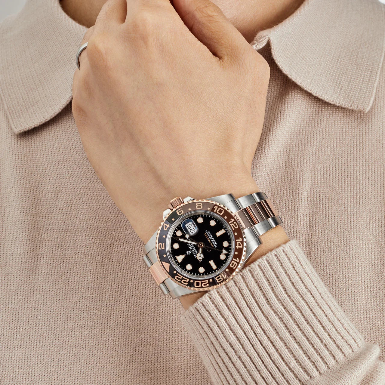 ROLE_X GMT-Master II Everose gold and Black dial.